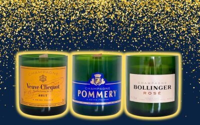 Scented Candles made with recycled French Champagne Bottles